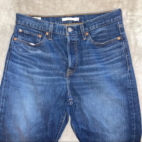 Levi's Wedgie Button Fly Medium Dark Wash Jeans 29 - Picture 6 of 10
